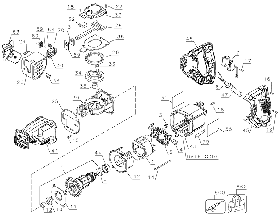 DWE305 Dewalt Saw Parts