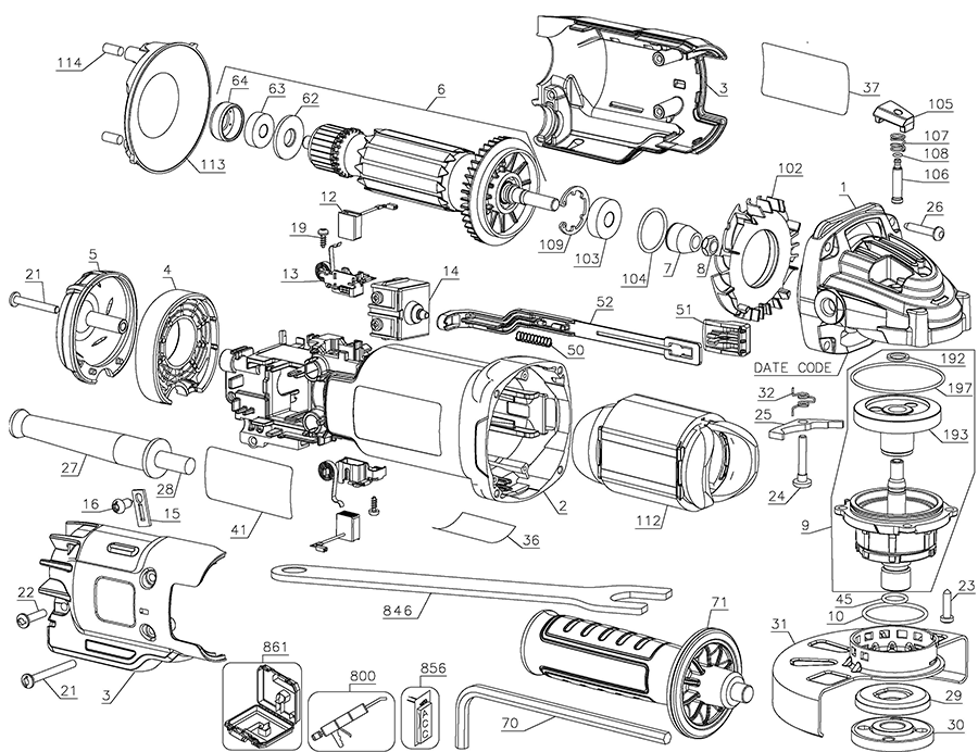 DWE4214 Dewalt Grinder Parts