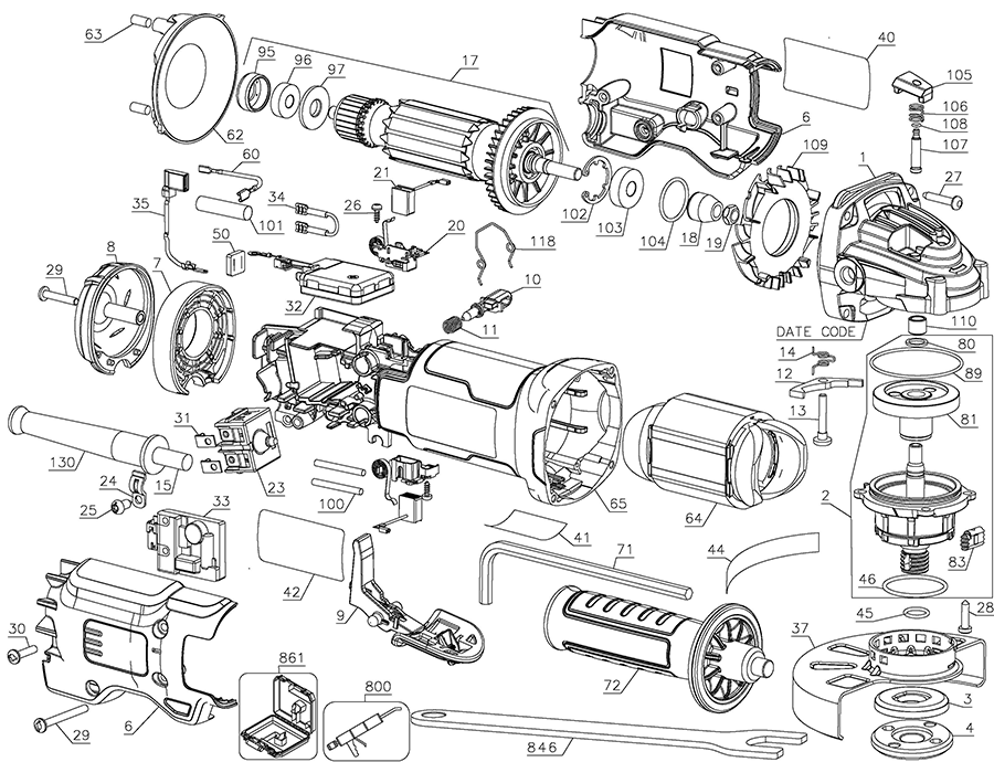 DWE4222 Dewalt Grinder Parts