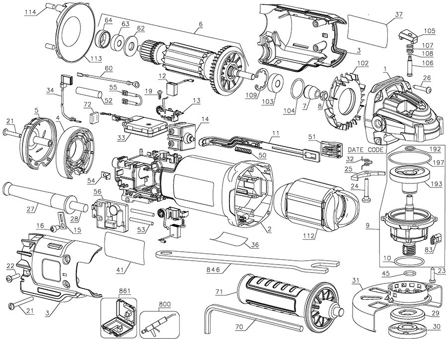 DWE4224 Dewalt Grinder Parts