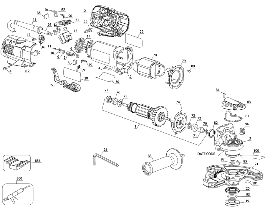 DWE46044 Dewalt Grinder Parts