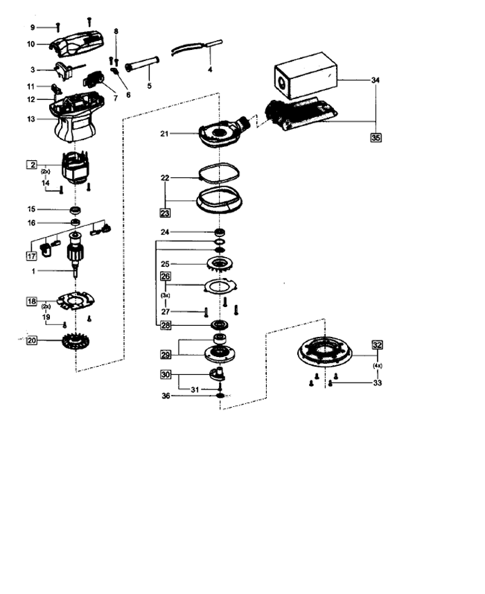 Festool ES125-E (489988) Random Orbit Sander Parts