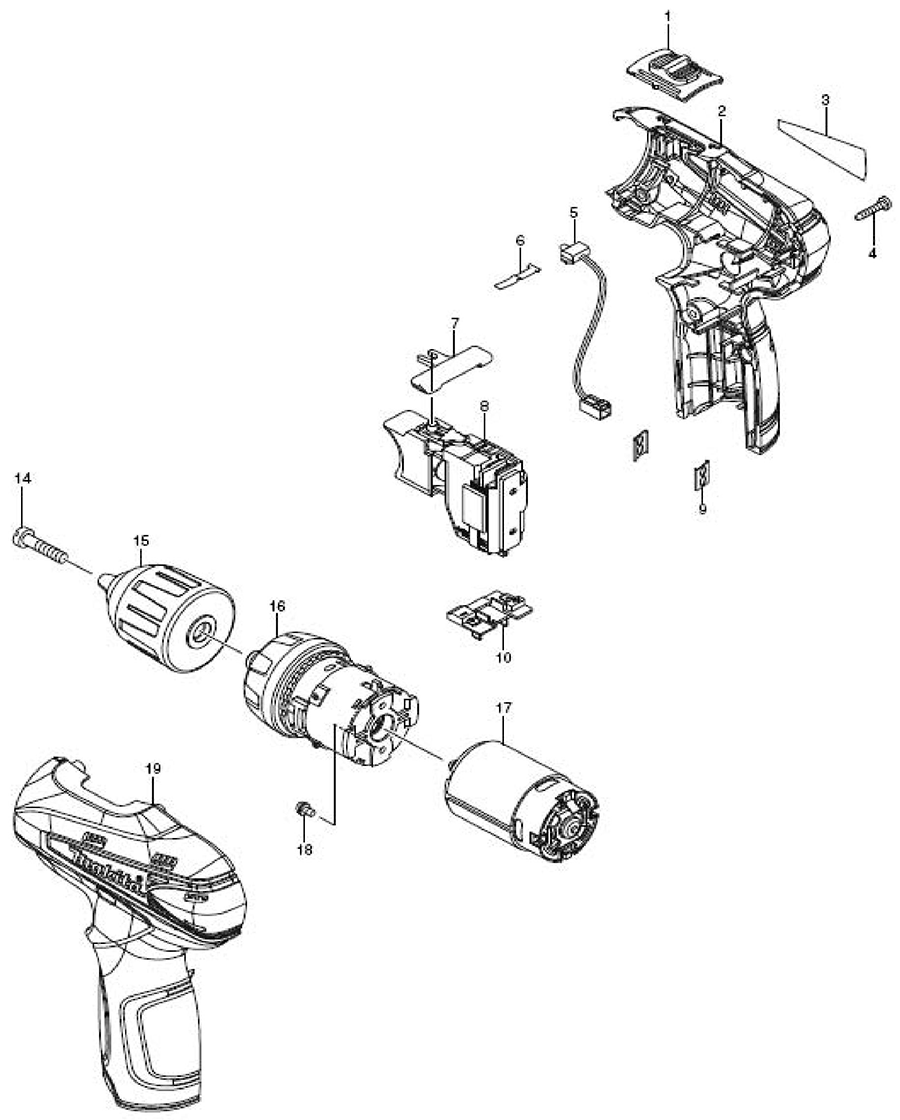 FD02ZW Makita Driver Drill Parts