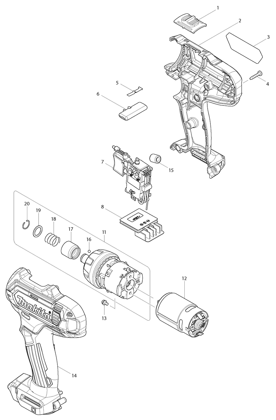 FD06Z Makita Driver Drill Parts