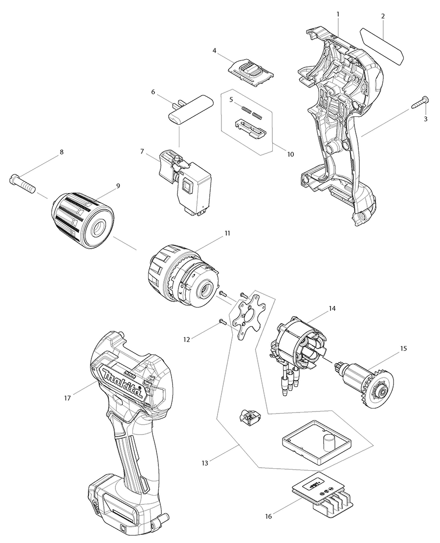 FD07Z Makita Driver Drill Parts