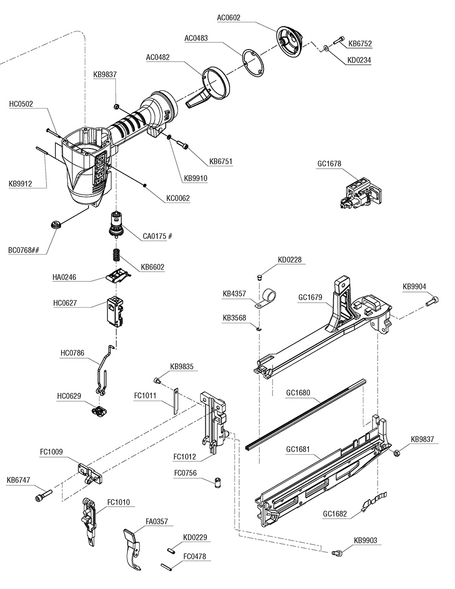 FinishPro16XP Nailer Parts - Senco