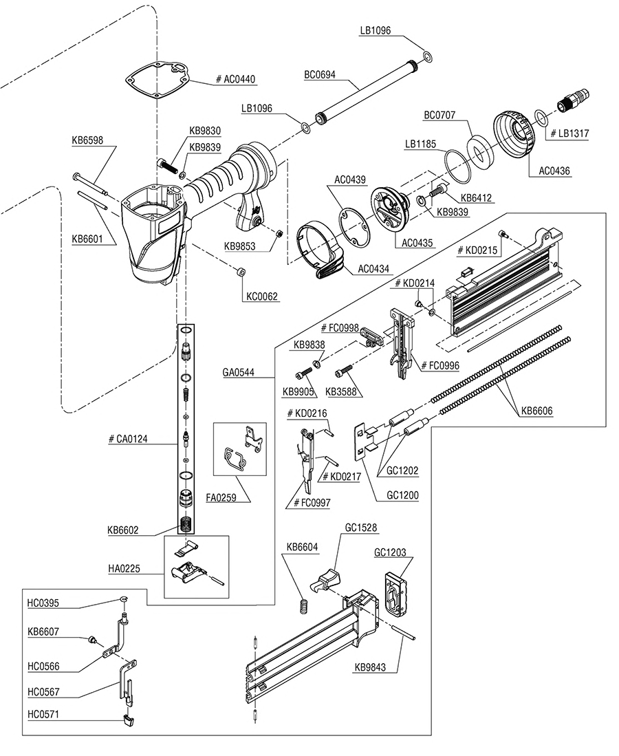 FinishPro®18Mg Nailer Parts - Senco