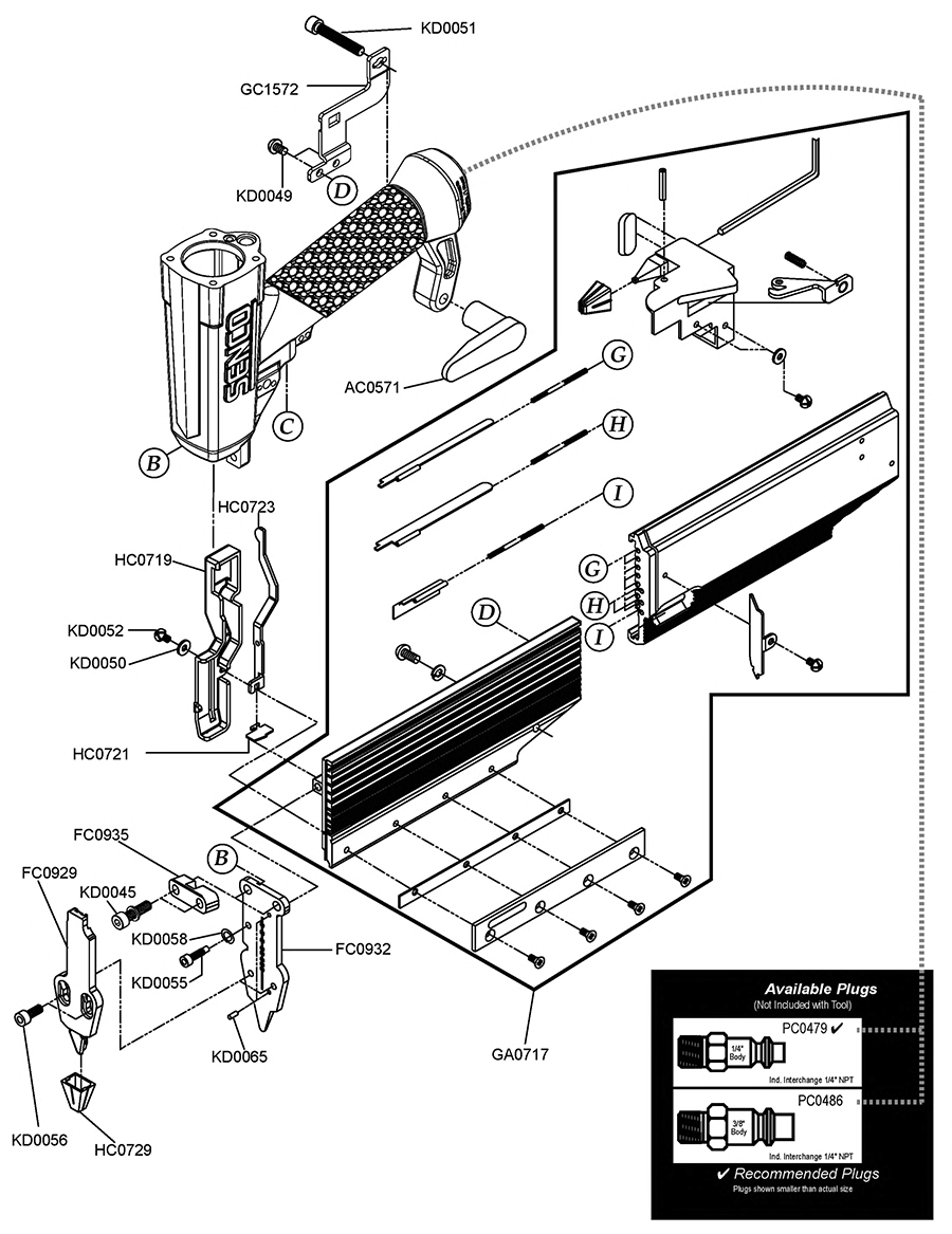 FinishPro®21LXP Nailer Parts - Senco