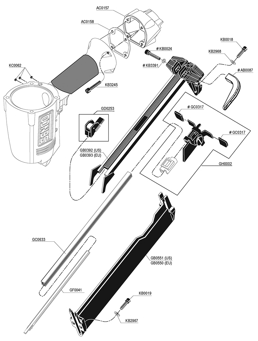 FinishPro®30XP Nailer Parts - Senco