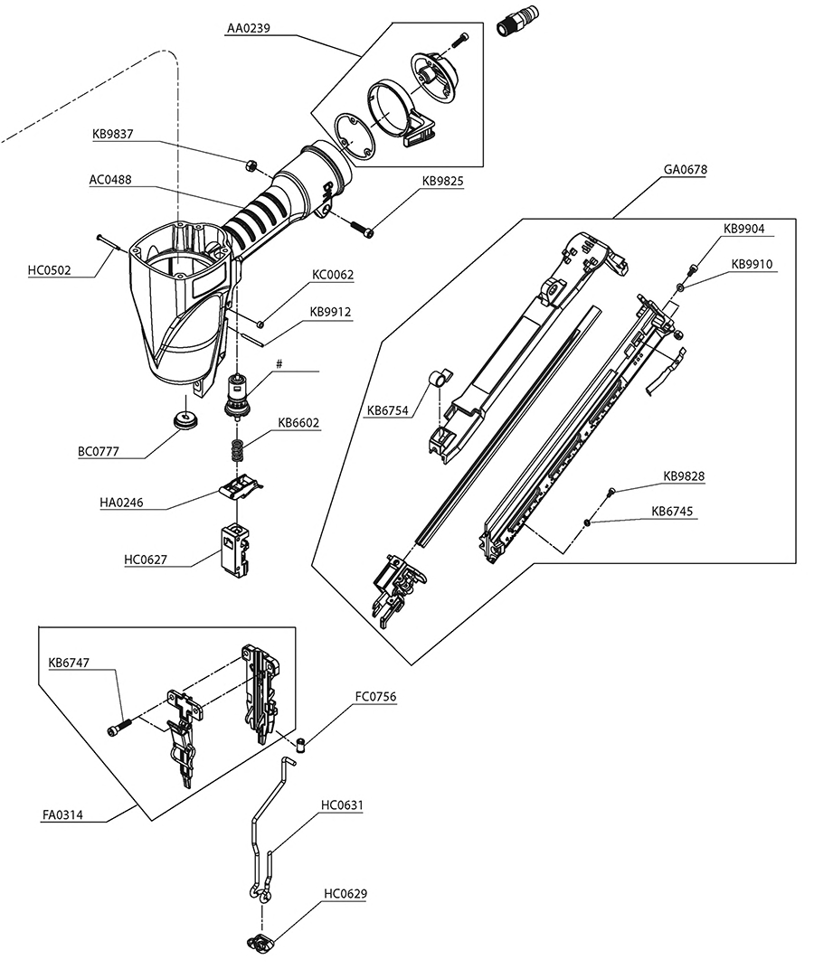 FinishPro®35Mg Nailer Parts - Senco