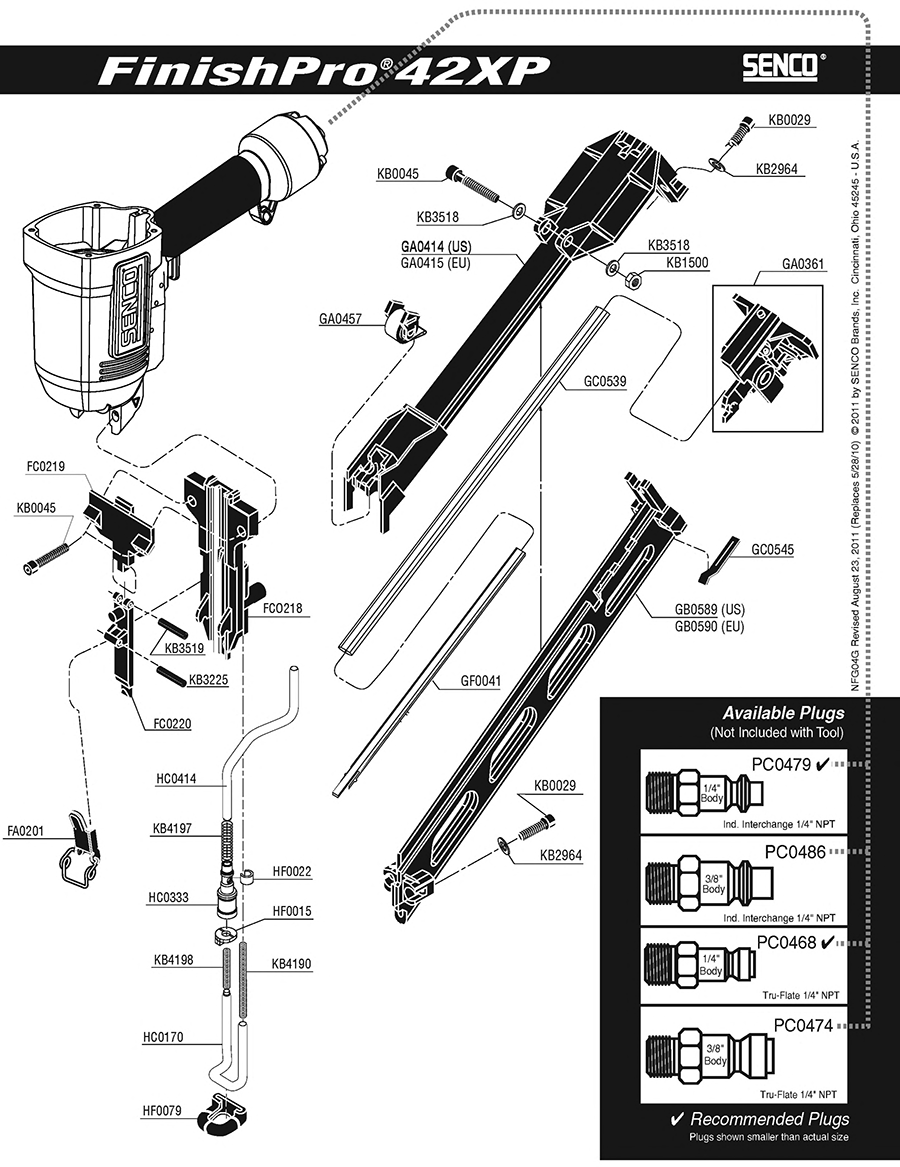 FinishPro®42XP Nailer Parts - Senco