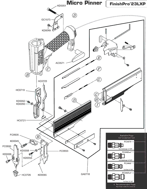 Senco FinishPro23lxp Parts - Nailer