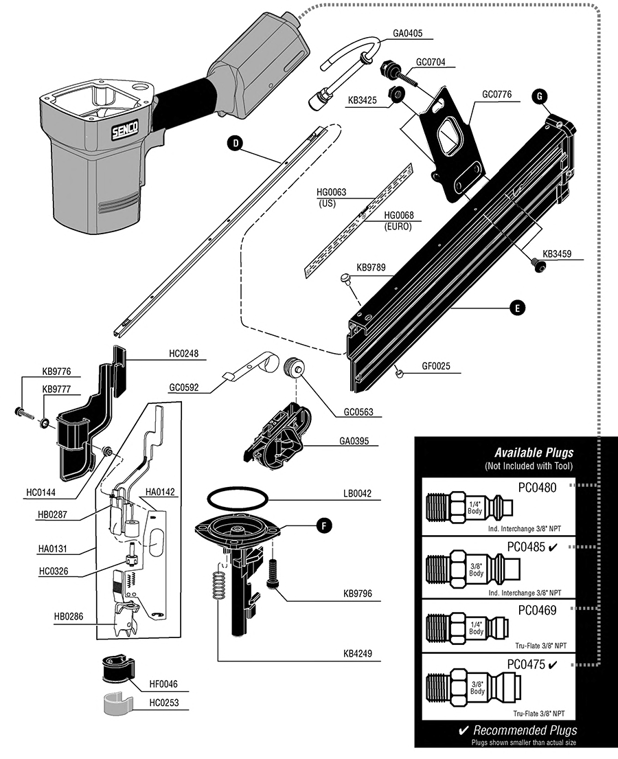 FramePro®702XP Nailer Parts - Senco