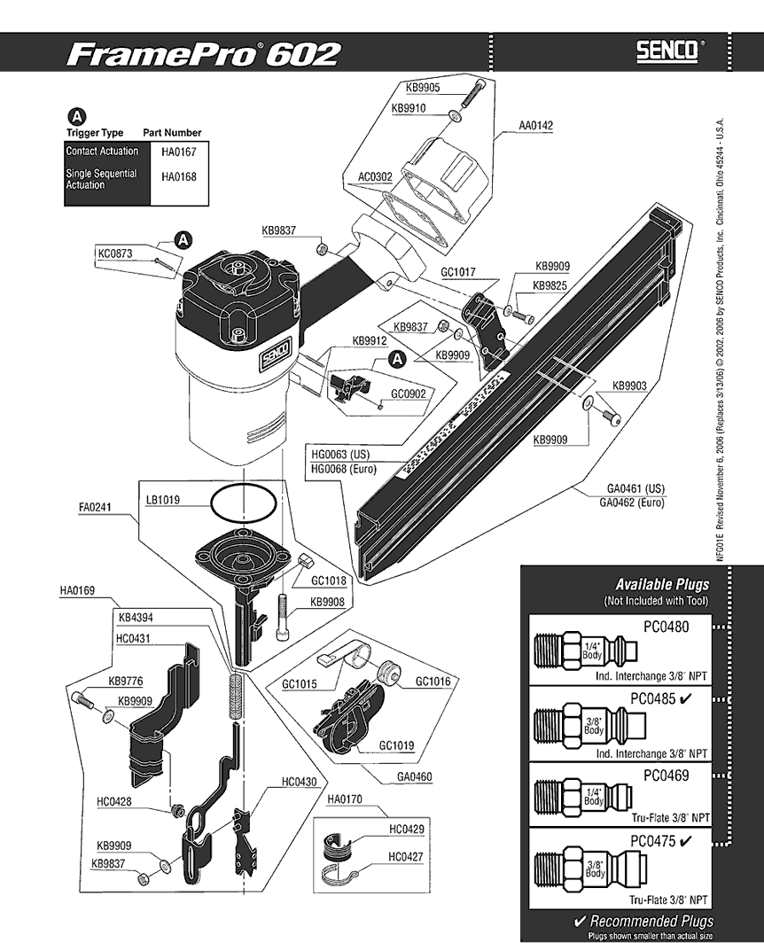 Senco framepro deals 602 nail angle