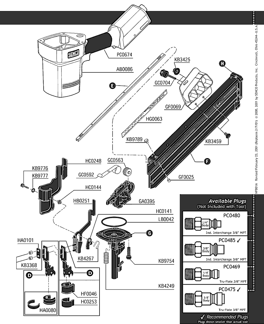 Senco FramePro650frh Parts - Nailer