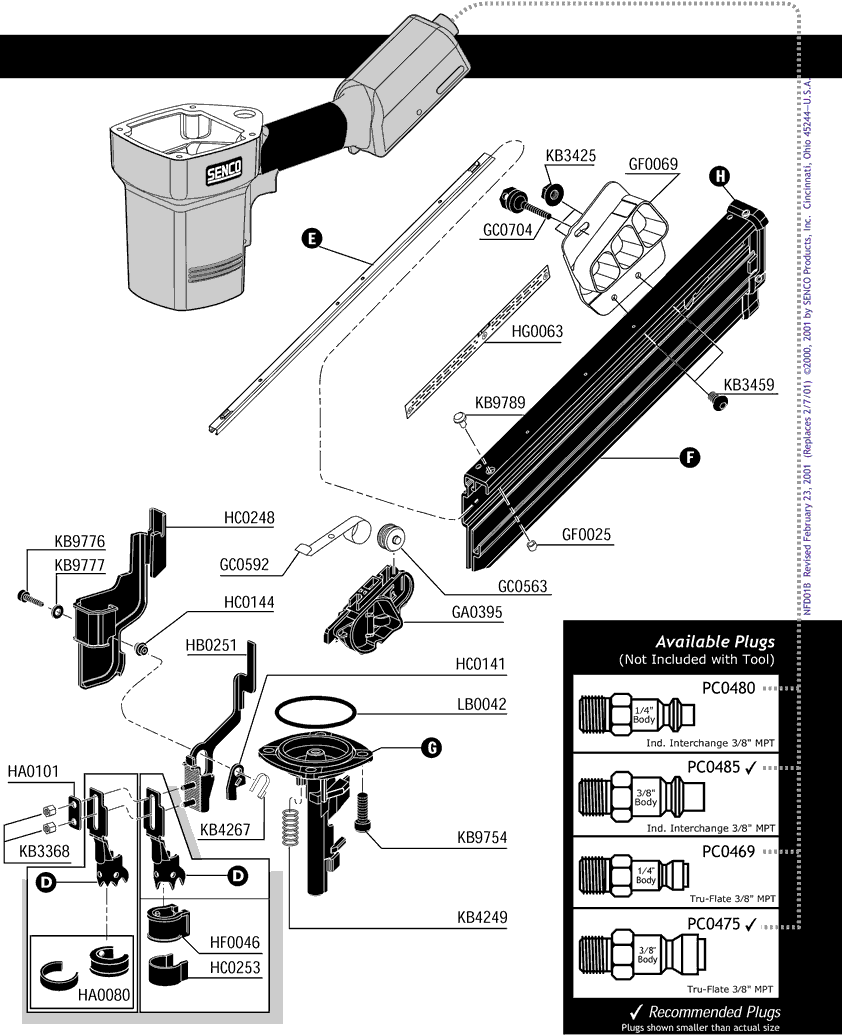 Senco FramePro700-xlfrh Parts - Nailer