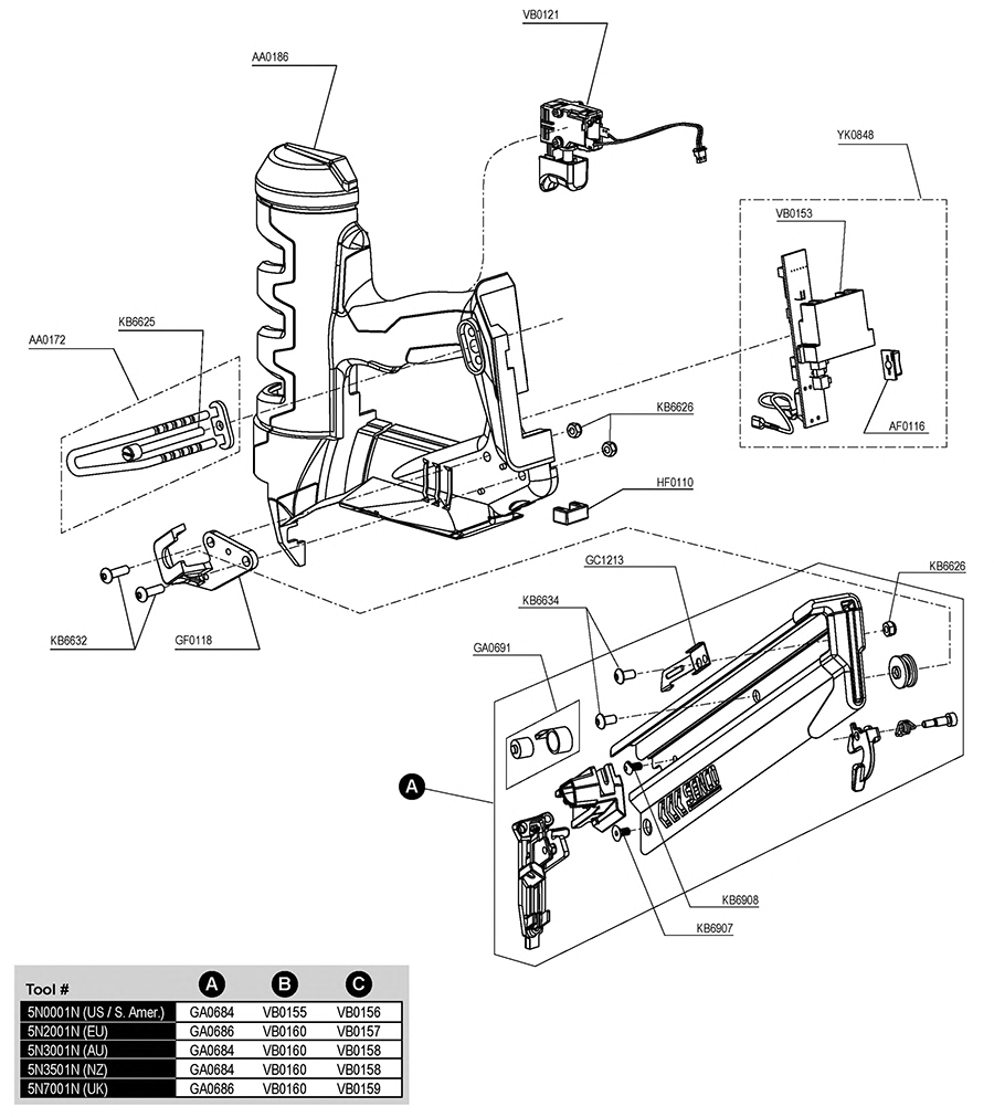 Fusion F-15 Cordless Parts - Senco