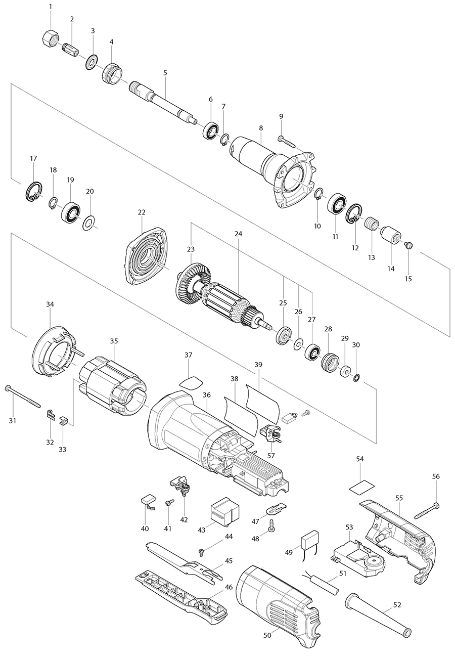 GD0801C Makita Grinder Parts