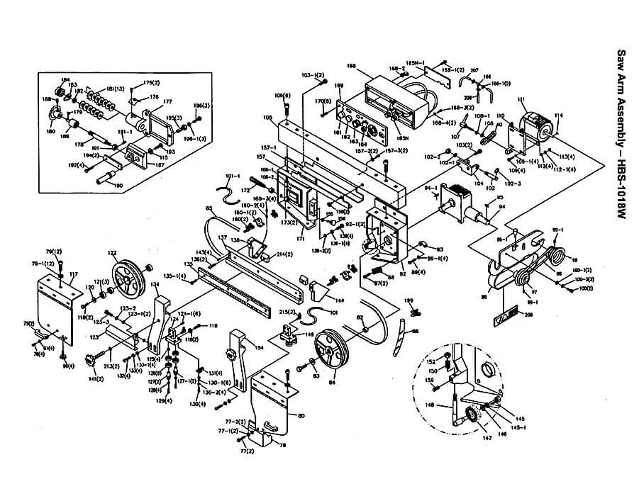 Jet HBS-1018W Band Saw Parts