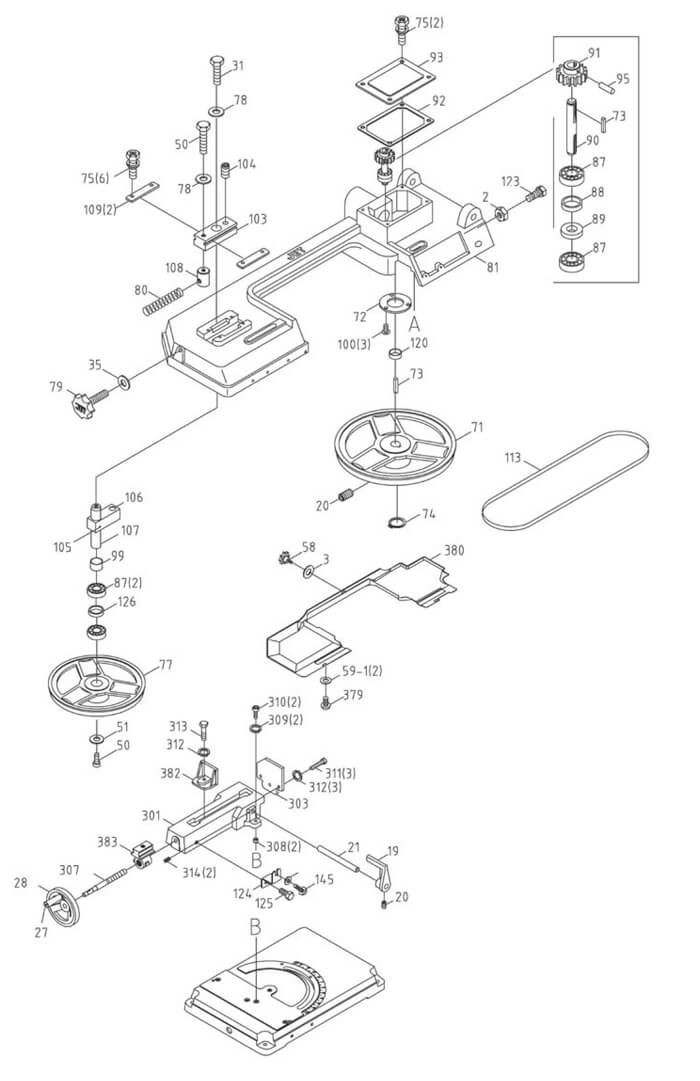 Jet HBS-56S Band Saw Parts