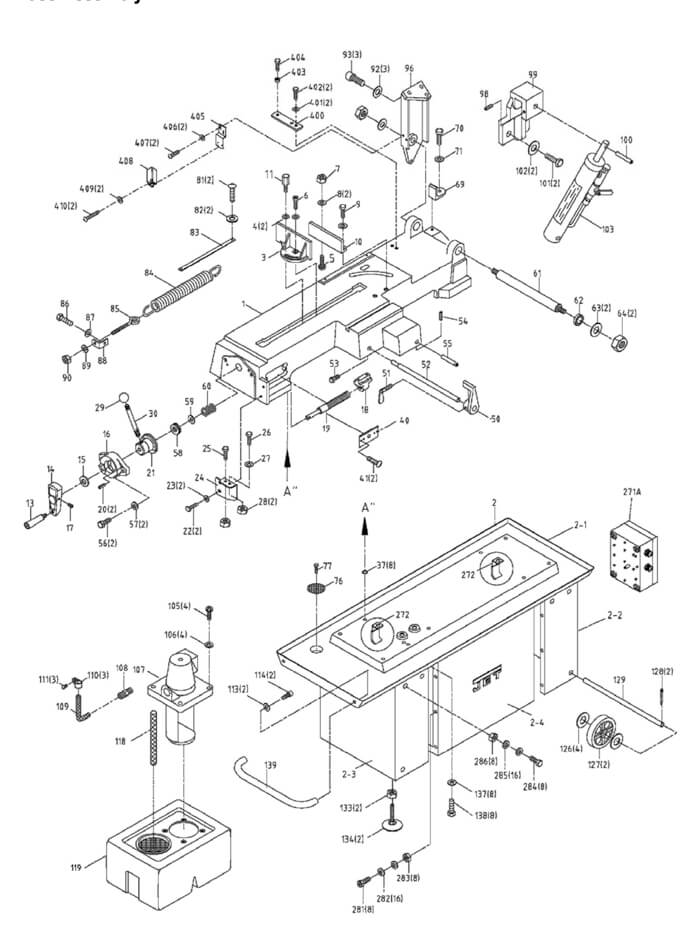 Jet HBS-814GH Band Saw Parts