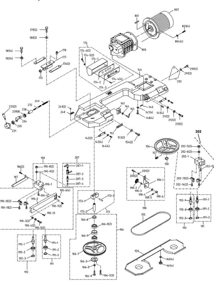 Jet HBS-814GH Band Saw Parts