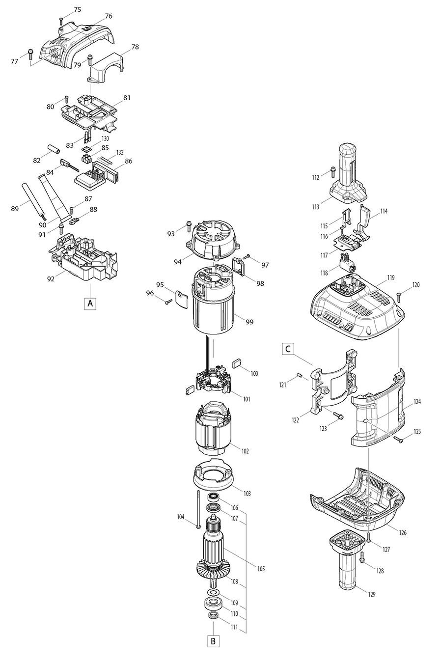 HM1812 Makita Breaker Hammer Parts