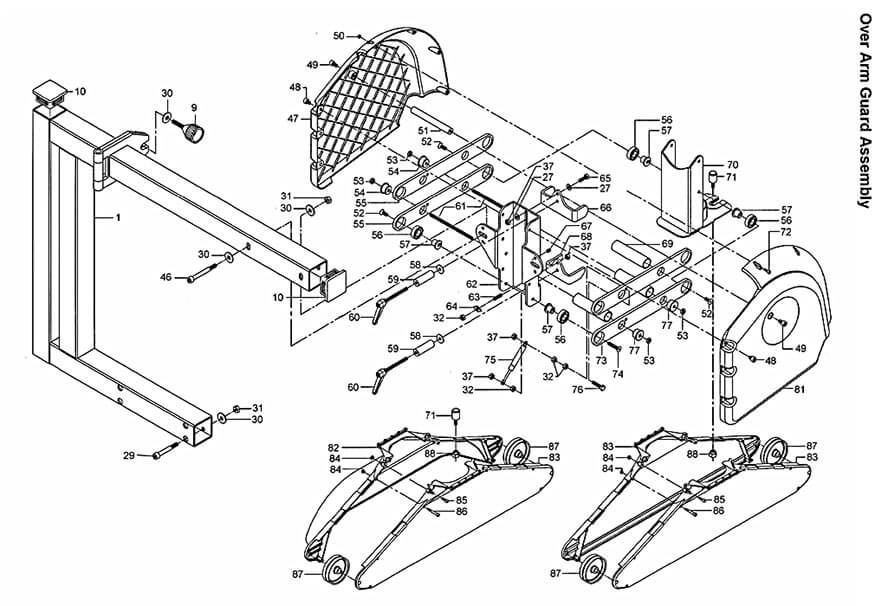 Powermatic HPS126 Horizontal Panel Saw Parts (1791288K)