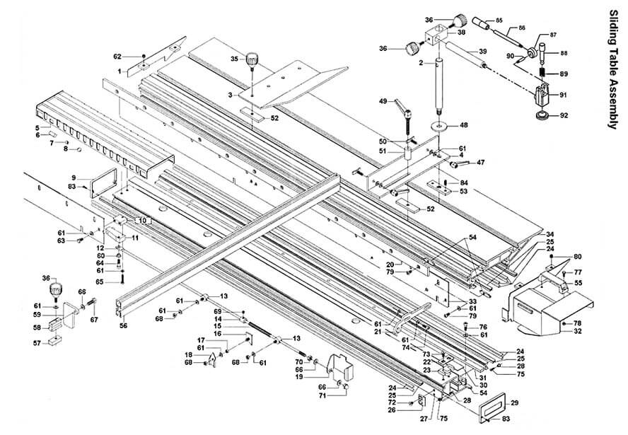 Powermatic HPS126 Horizontal Panel Saw Parts (1791288K)