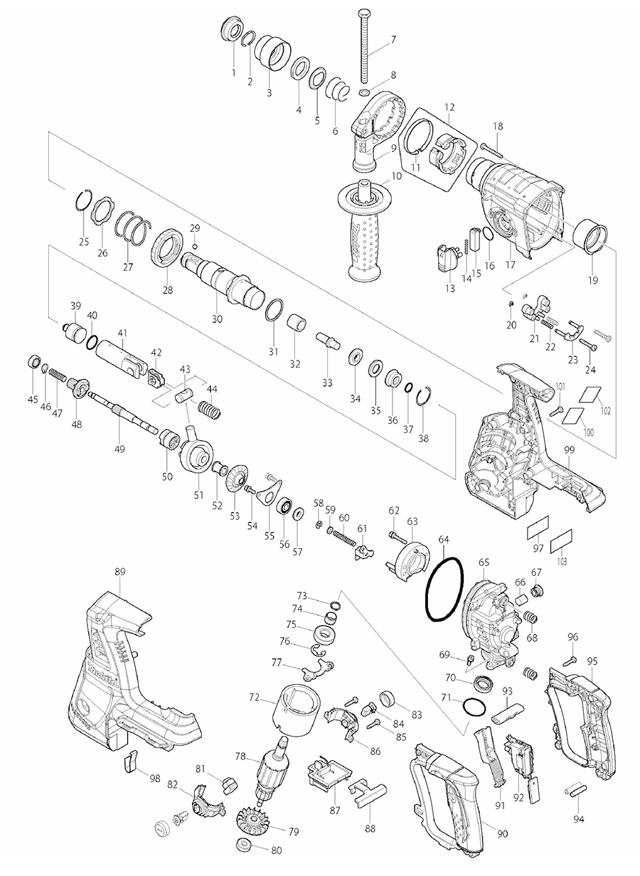 HRH01 Makita Rotary Hammer Parts