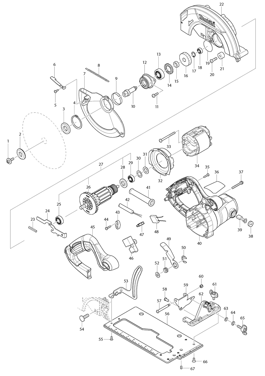 HS7600 Makita Circular Saw Parts