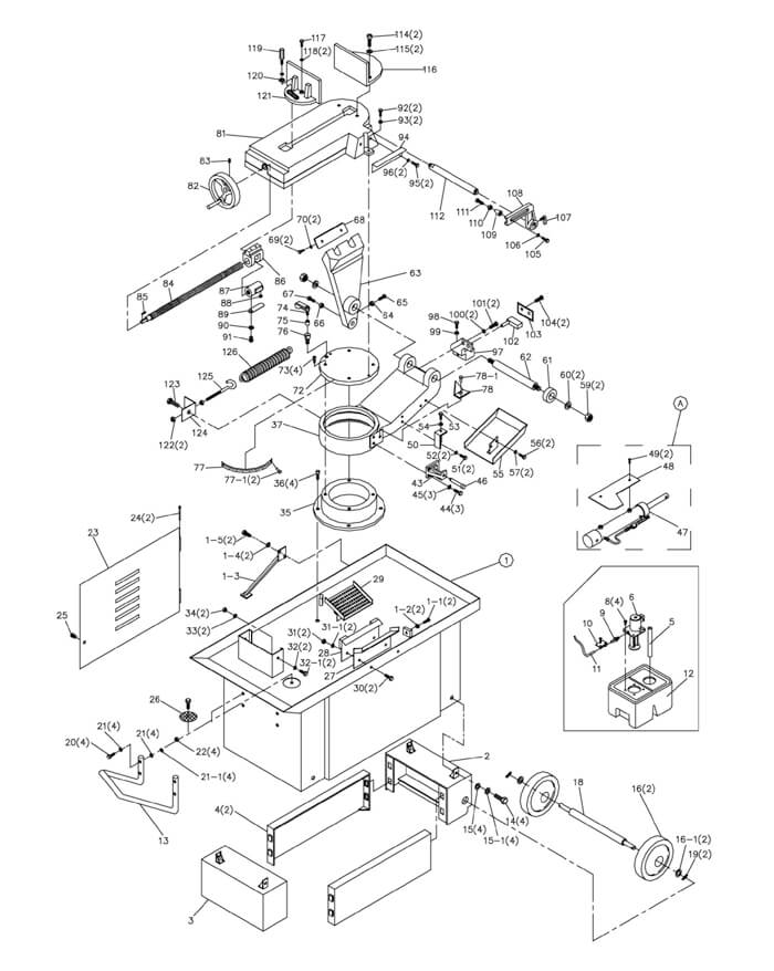 Jet HVBS-710S Band Saw Parts