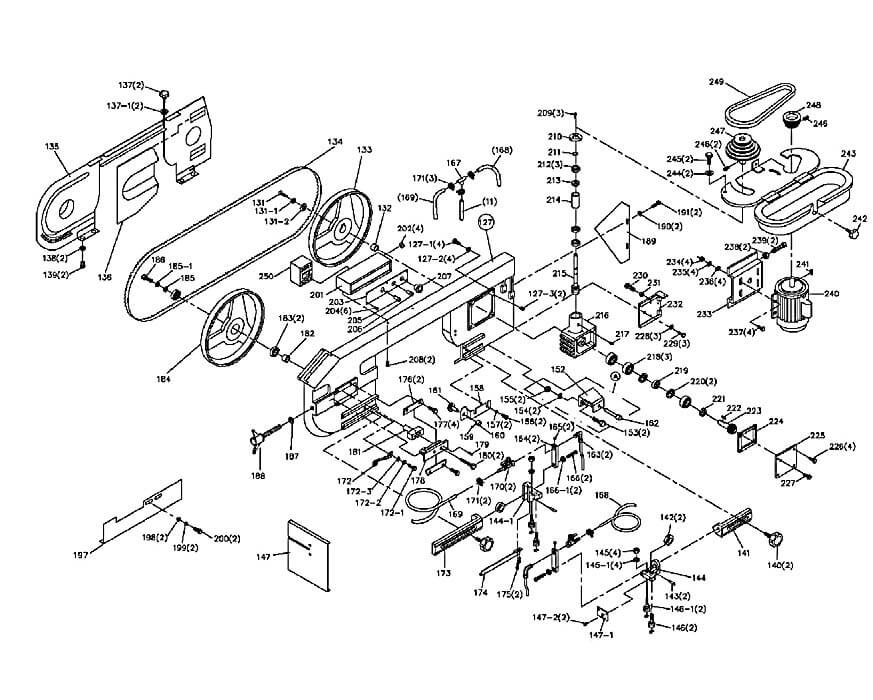 Jet HVBS-710S Band Saw Parts