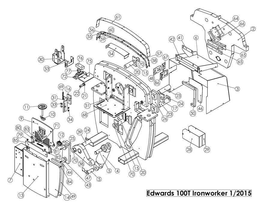 100 Ton Ironworker Parts - Edwards