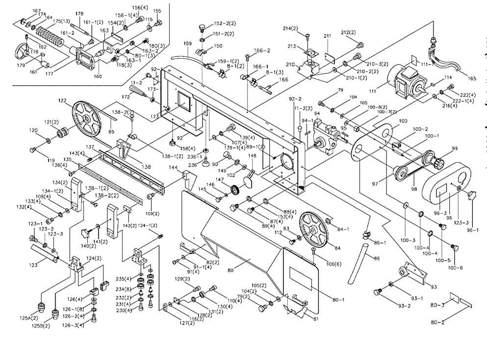 Jet J-7020 Band Saw Parts