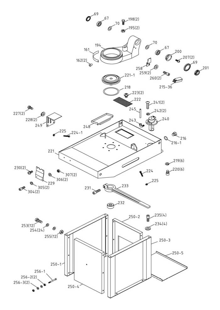 Jet J-9180 Band Saw Parts