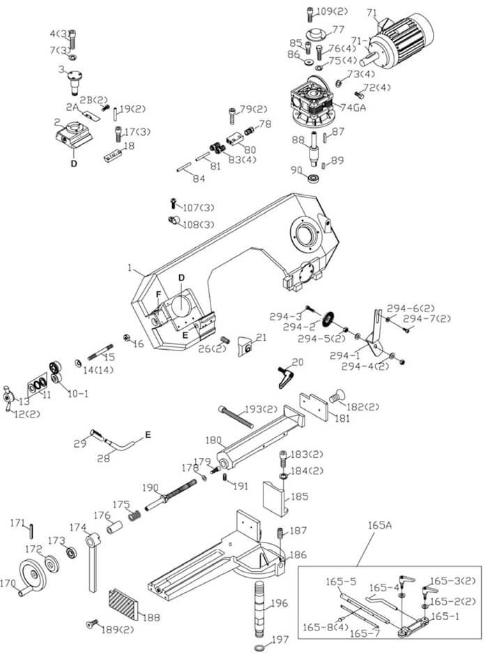 Jet J-9225 Band Saw Parts