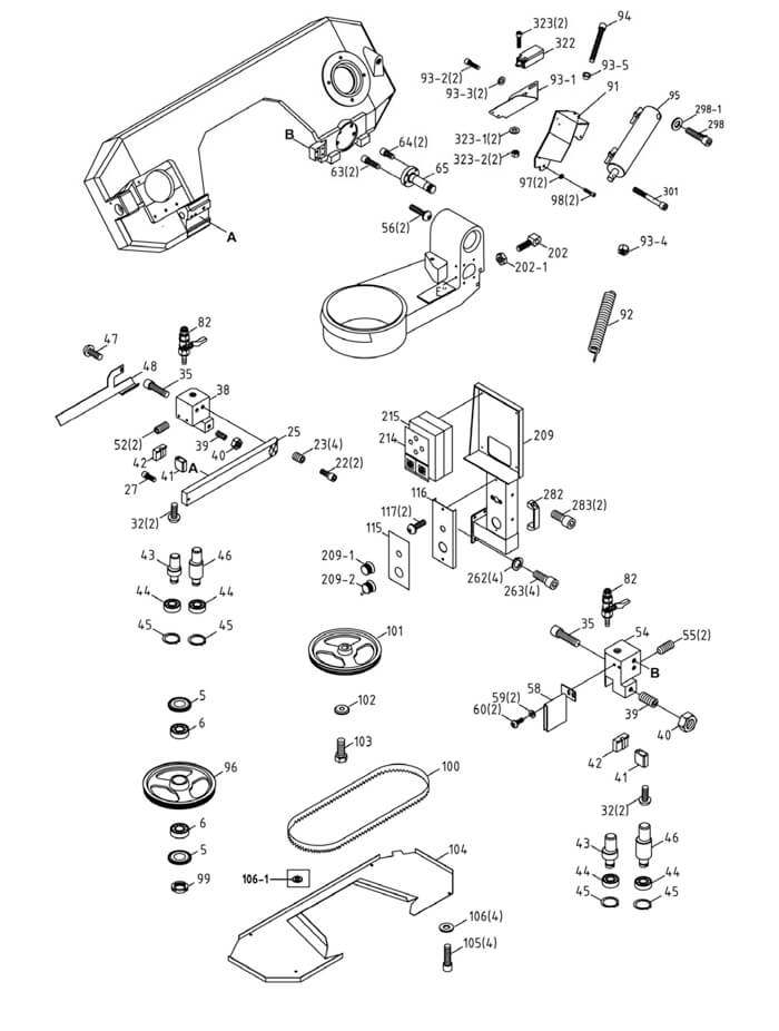 Jet J-9225 Band Saw Parts