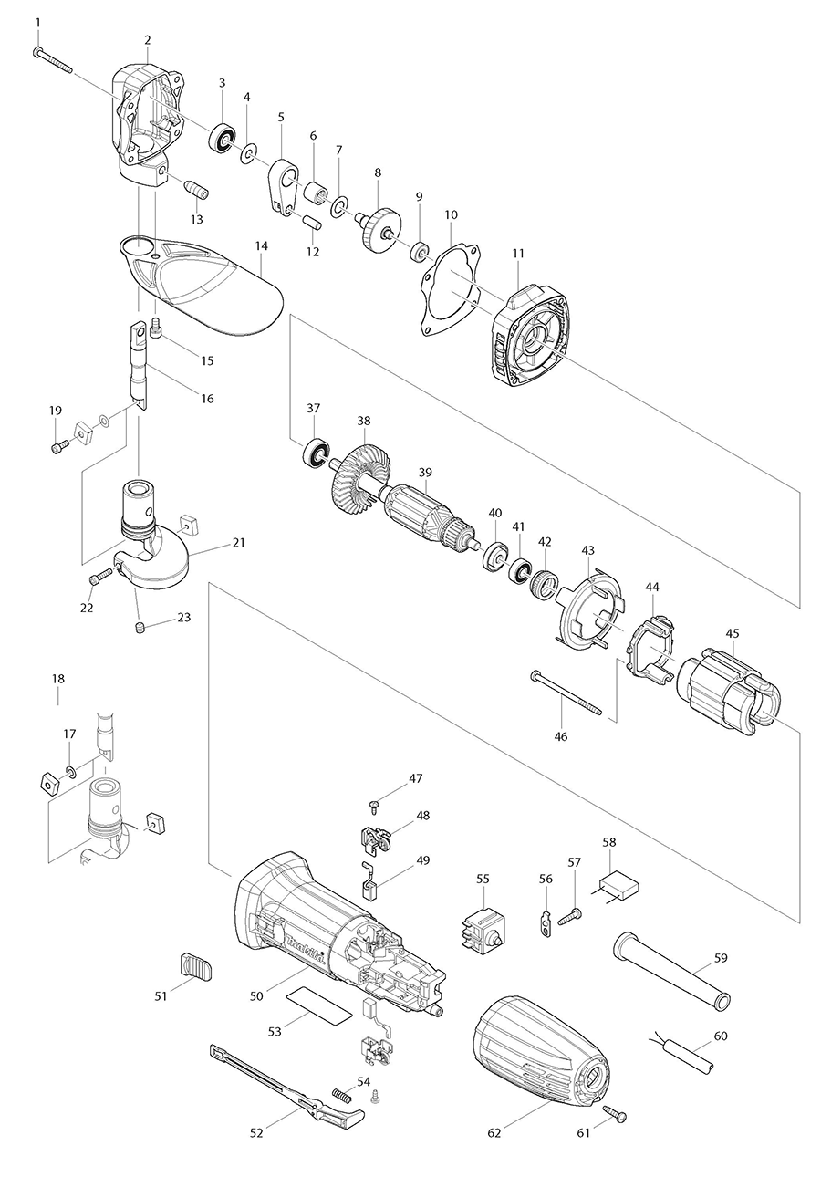 JS1602 Makita Shear Parts