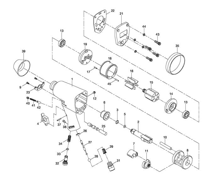 Jet JSM-403 Square Drive Impact Wrench Parts