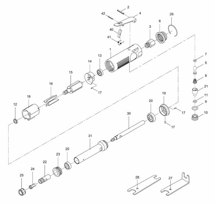 Jet JSM-512F Extended Die Grinder Parts