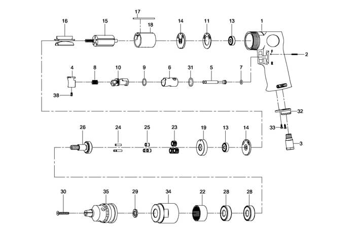 Jet JSM-705 Reversible Air Drill Parts