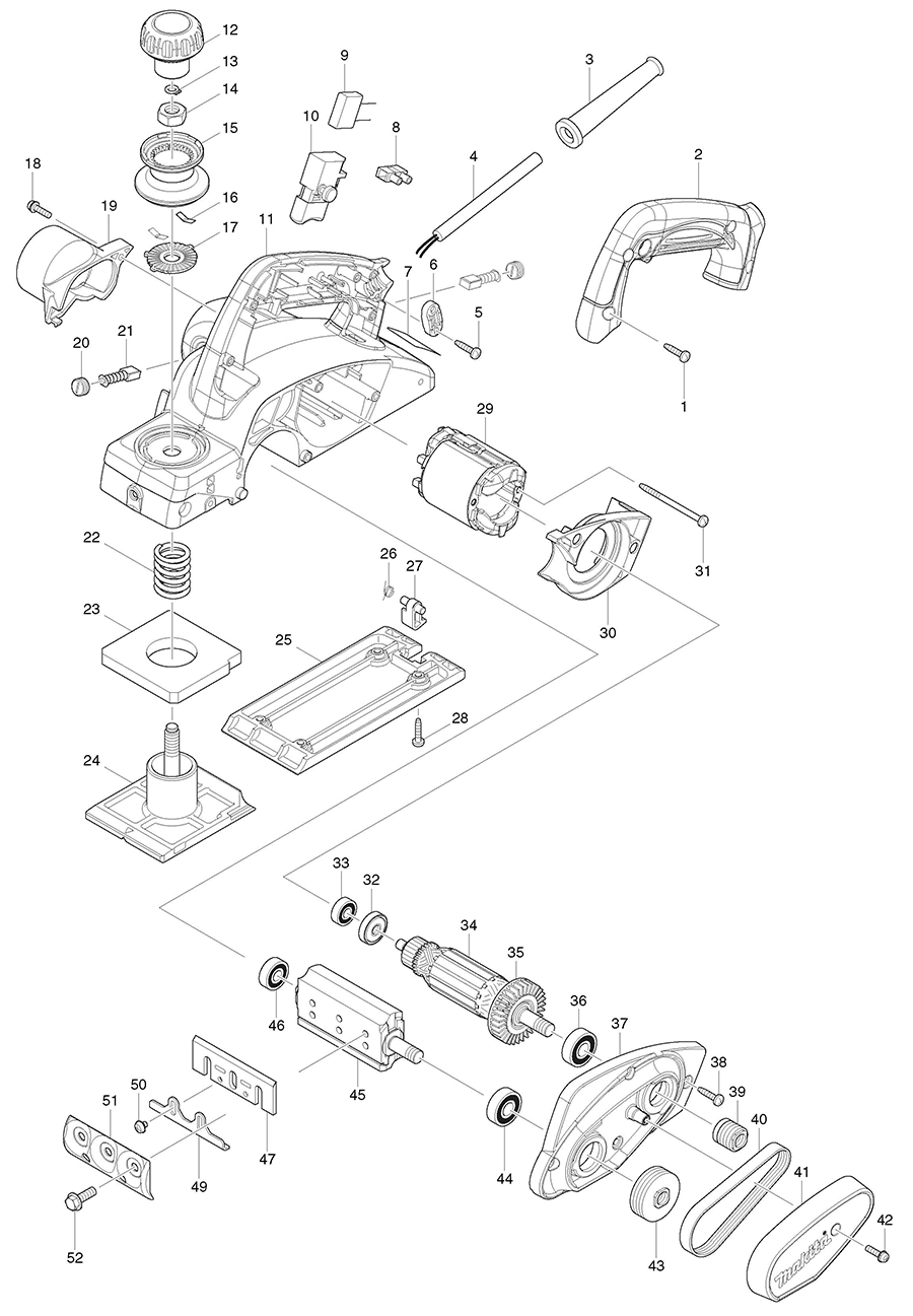 KP0800K Makita Planer Parts