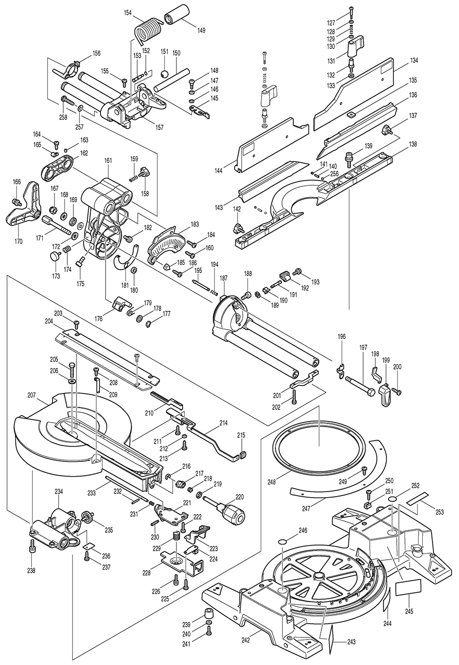 LS1016LX5 Makita Miter Saw Parts