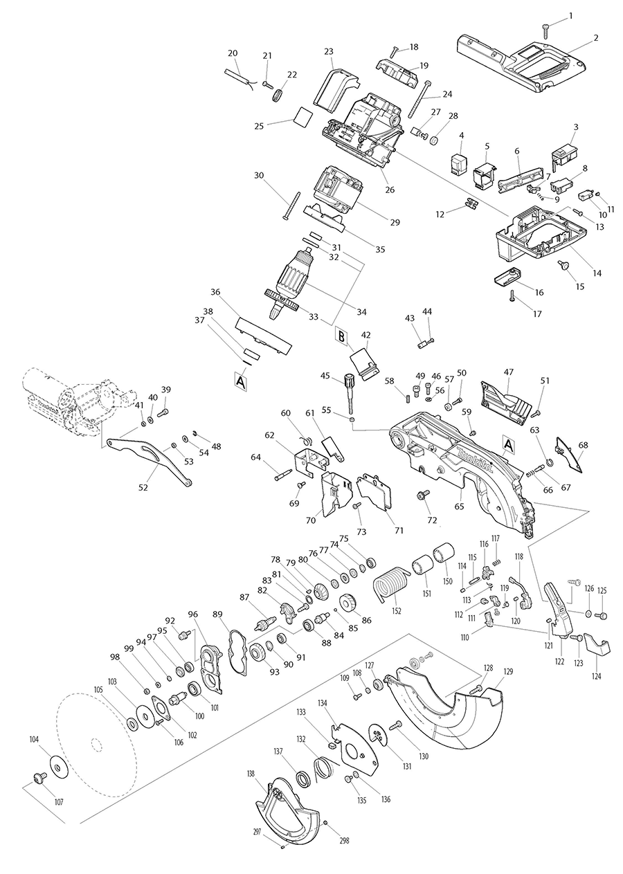 LS1019LX Makita Miter Saw Parts