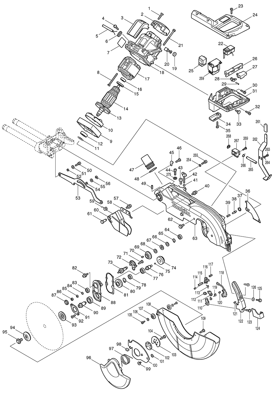 LS1216LX4 Makita Miter Saw Parts