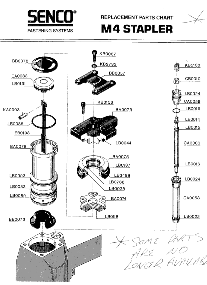 Senco M4 Parts - Stapler