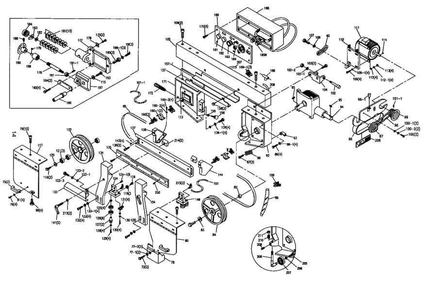 Jet MBS-1014W Band Saw Parts