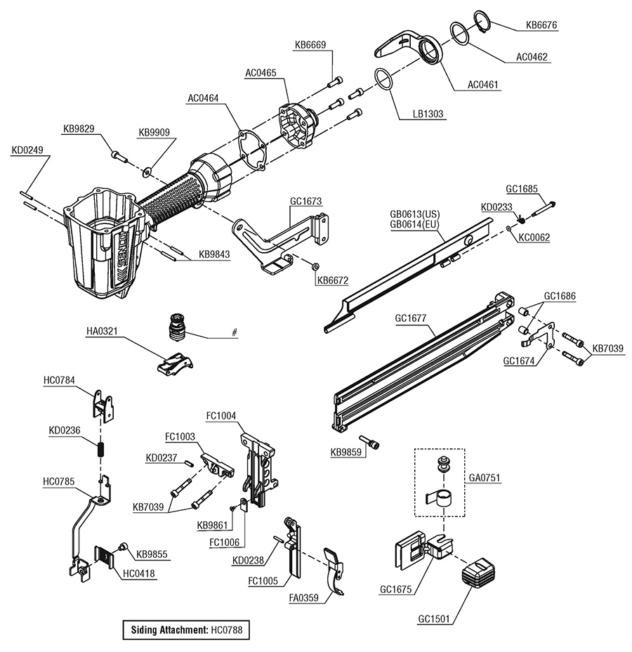 NS20BXP Stapler Parts - Senco