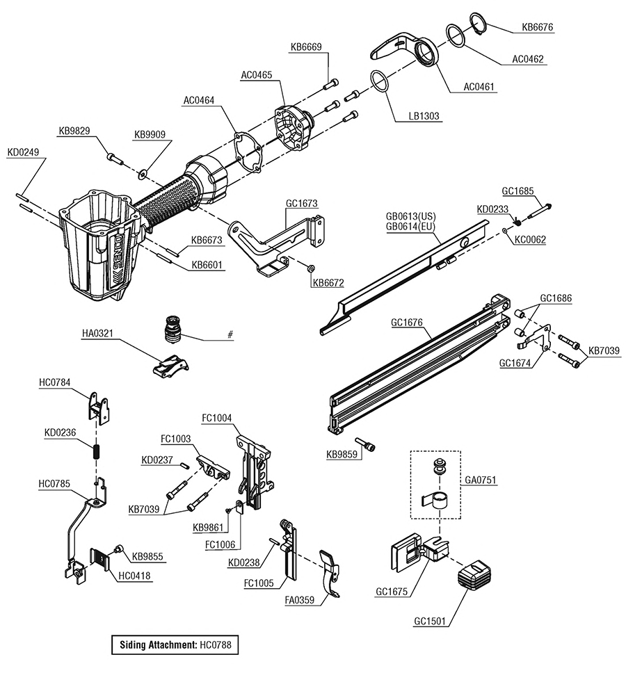 NS20XP Stapler Parts - Senco